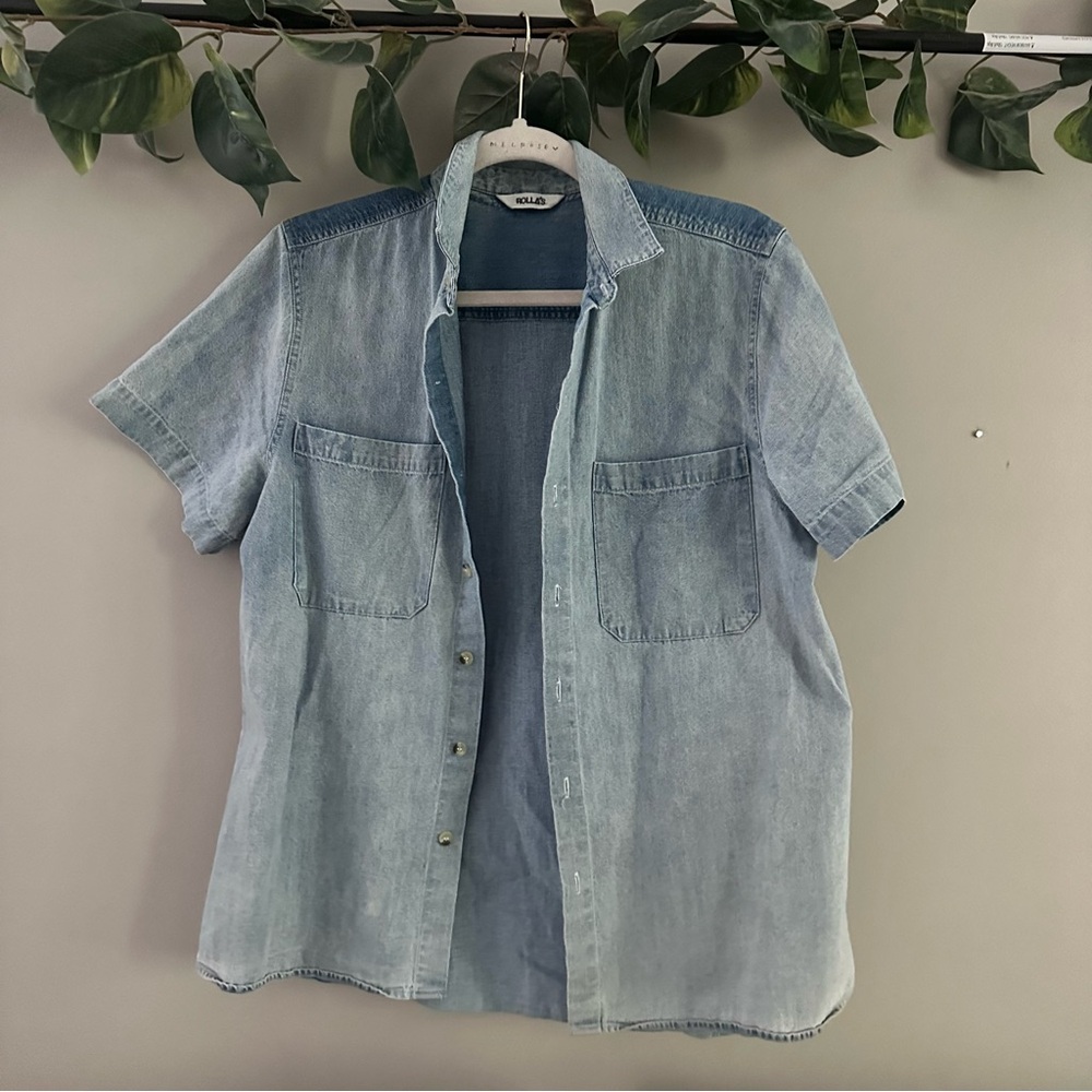 ROLLAS Denim Buttonup Top